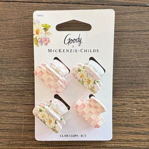 MacKenzie-Childs Pink and White Checkered Claw Clips